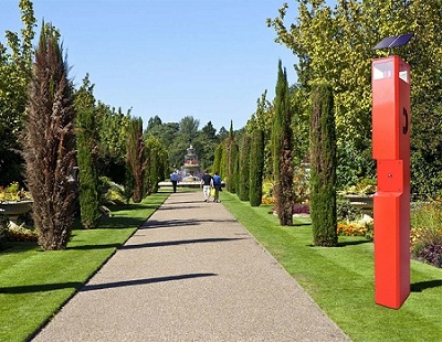 emergency roadside telephone in the highway